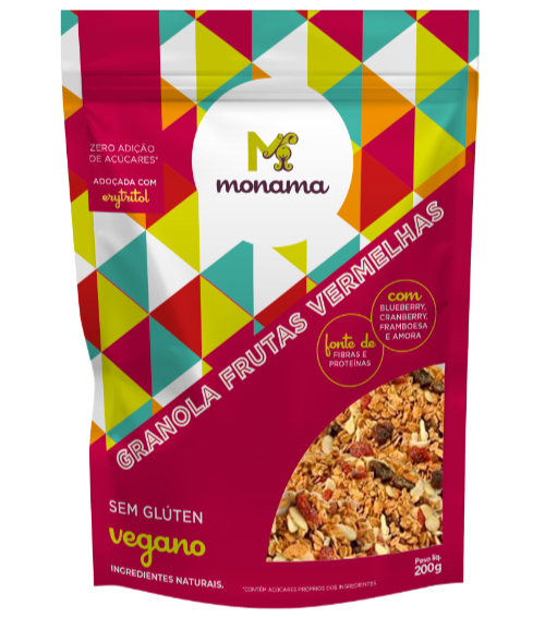 220398 - MONAMA_200g_Granola Frutas Vermelhas - Sem Glúten_FRENTE
